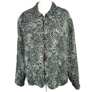 Plus Size Vintage Jacket Green Full Zip Kathie Lee 14W 16W